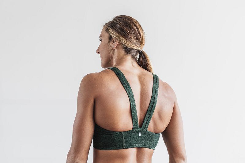 Green Nobull Wide Band Sports Bra (MATTE) Women's Sports Bra | CA T2229C